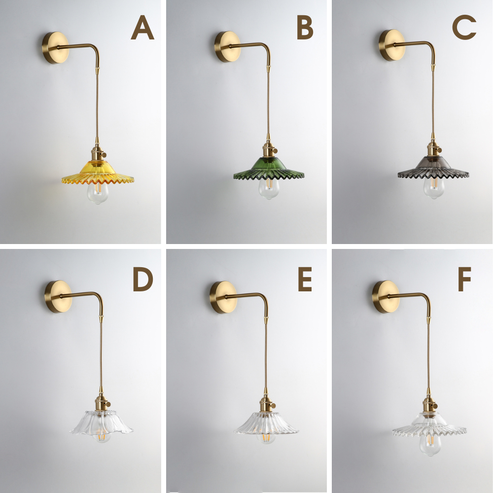 Bloemglas Messing Wandlamp - 206GBWL