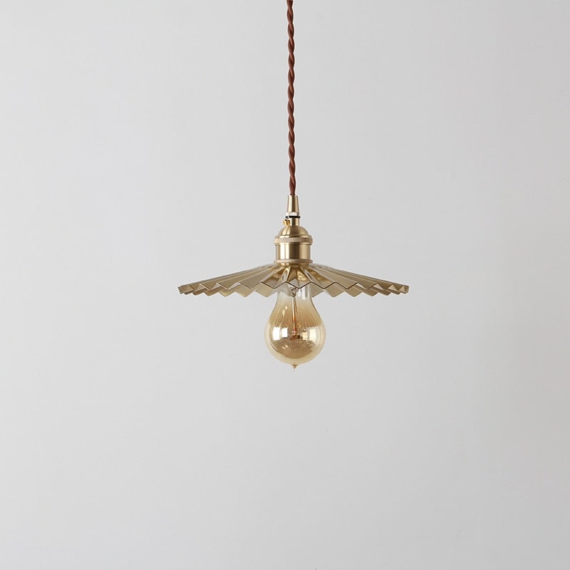 Gecanneleerde messing hanglamp - 102PL
