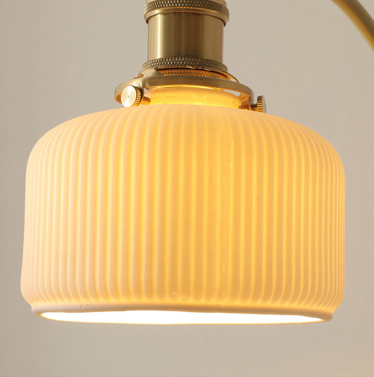 Keramische Wandlamp Met Houten Plaat - 110WL