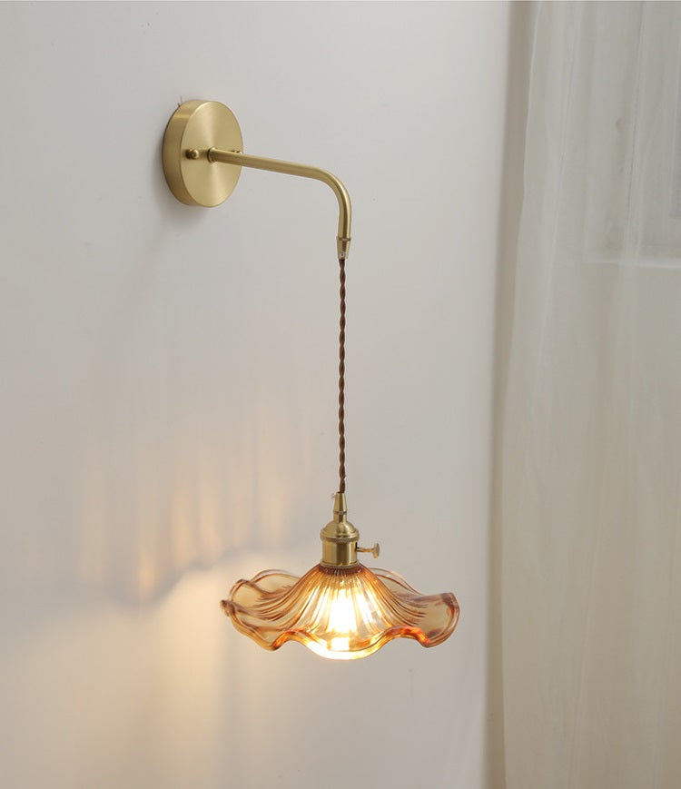 Bloemglas Messing Wandlamp - 209GBWL
