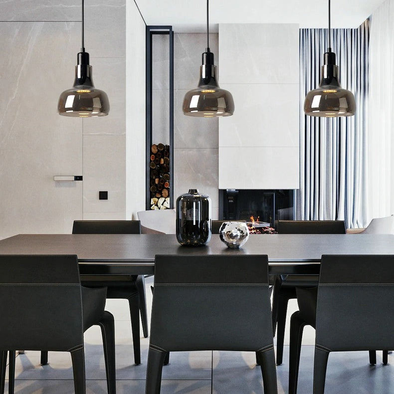 Hanglamp van zwart parelglas - 104PL