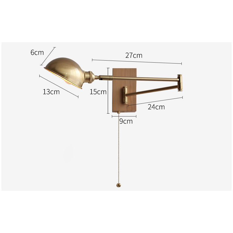 Messing Wandlamp Met Houten Plaat - 118WL