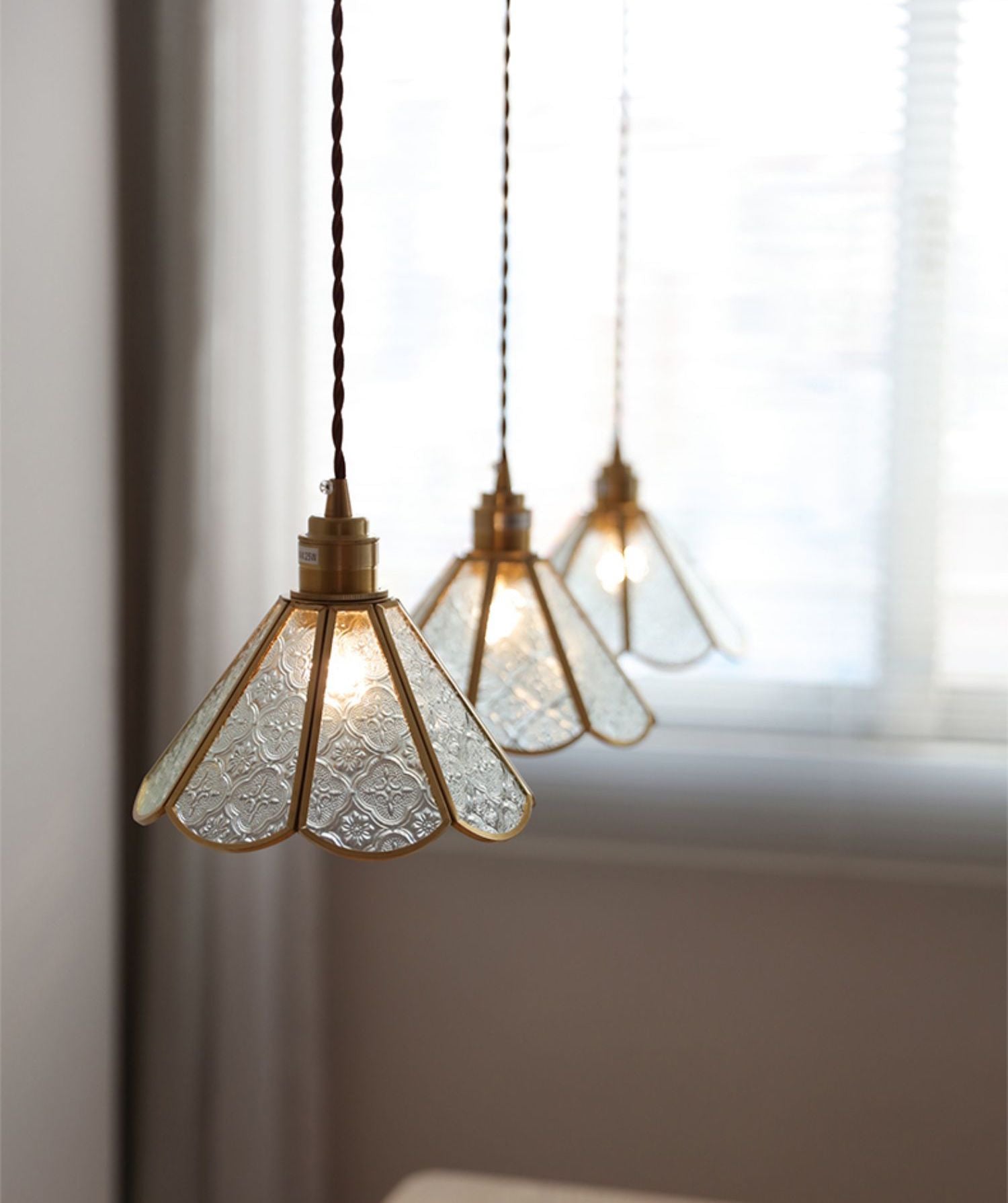Messing glazen hanglamp - 227GPL
