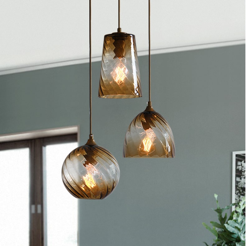 Gebogen glazen hanglamp - 201GPL