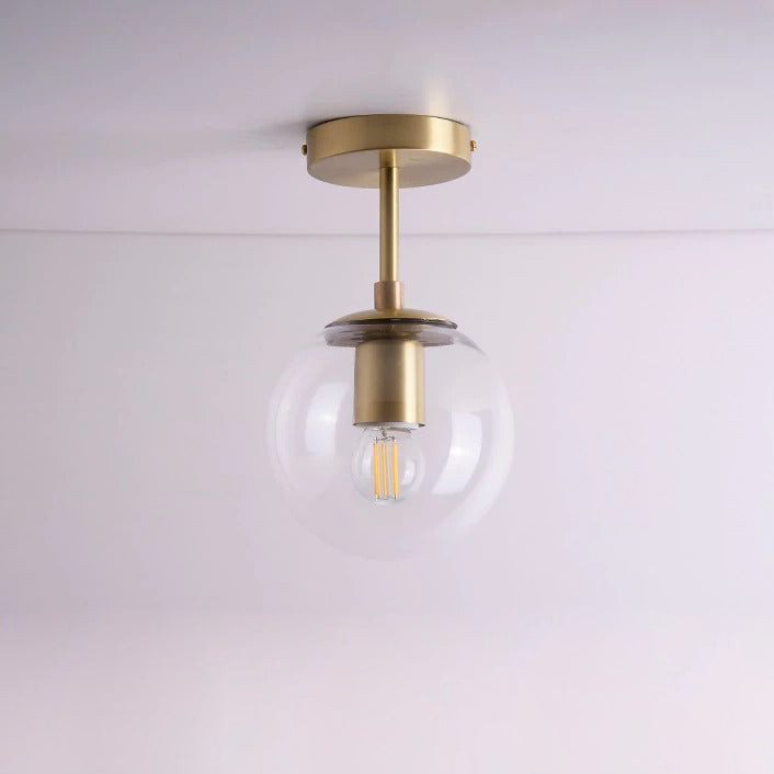 Hanglamp van wit matglas en messing - 205GPL