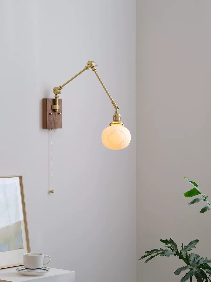 Hout Glas Keramiek Wandlamp - 121WL