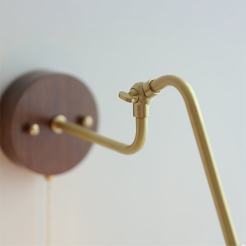 Glazen wandlamp met houten plaat - 101WL