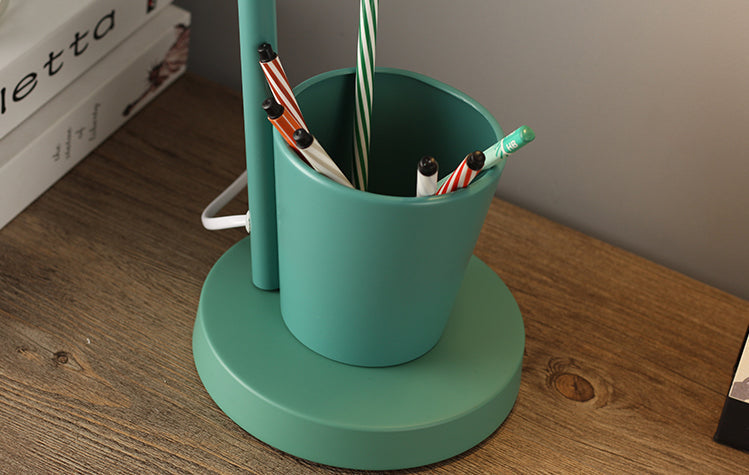 Kleurrijke Scandinavische tafellamp met etui