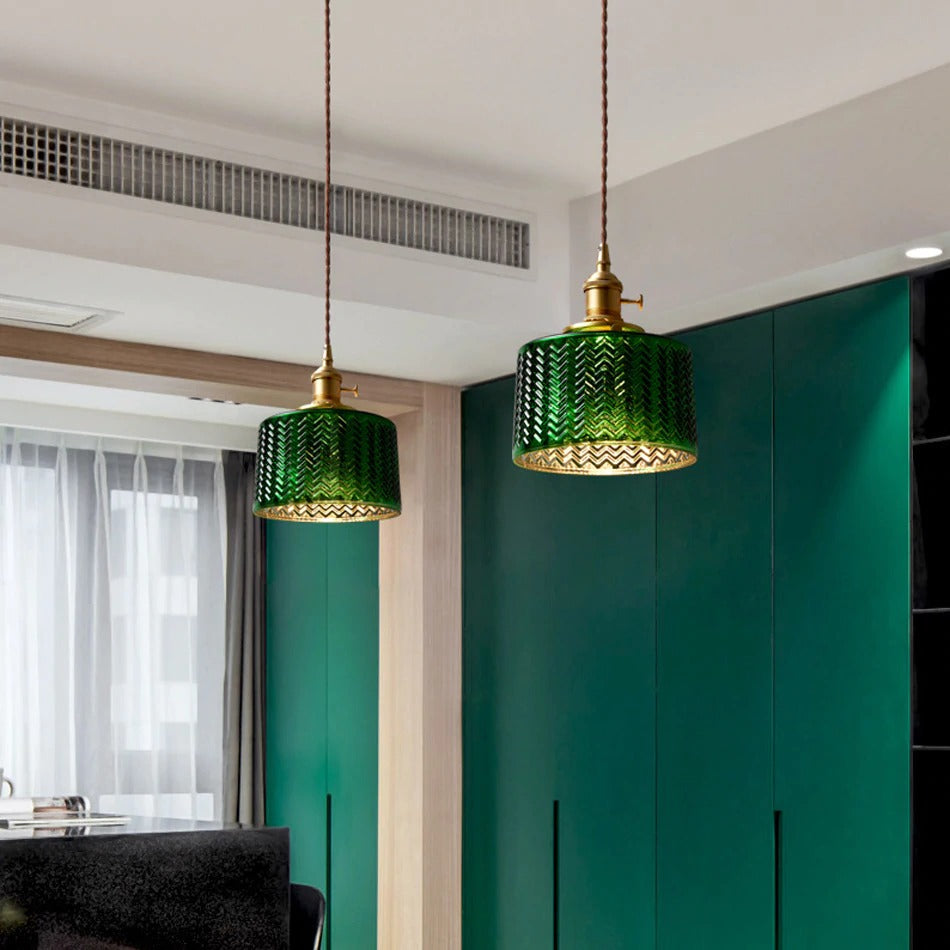 Groen glazen hanglamp - 203GPL