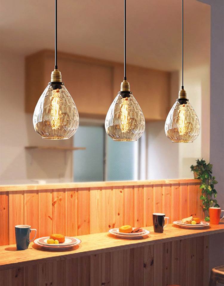 Amberkleurige glazen hanglamp - 224GPL