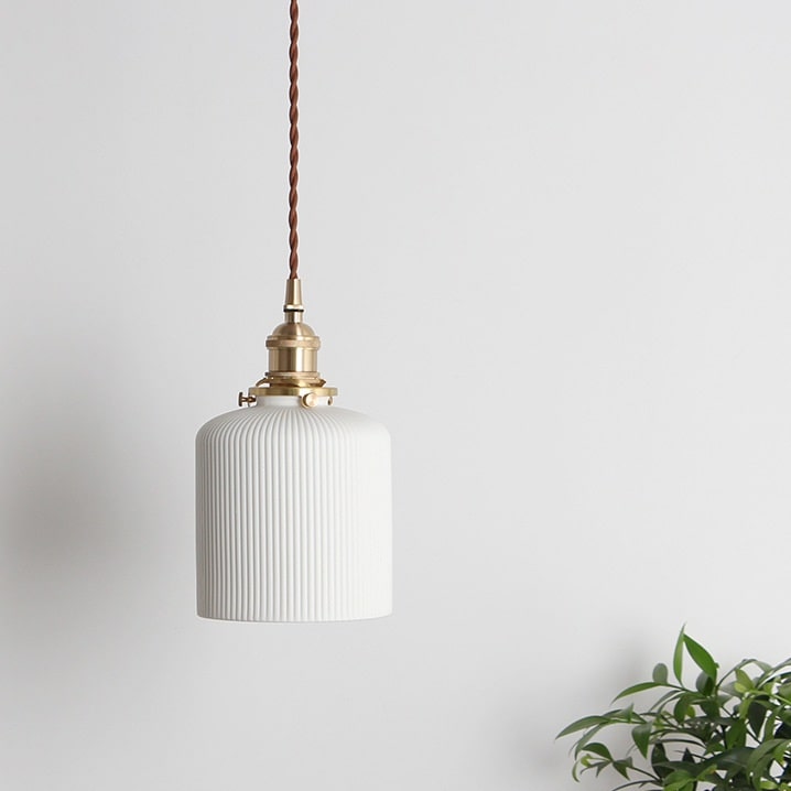 Lampada a sospensione in ceramica scanalata - 111PL