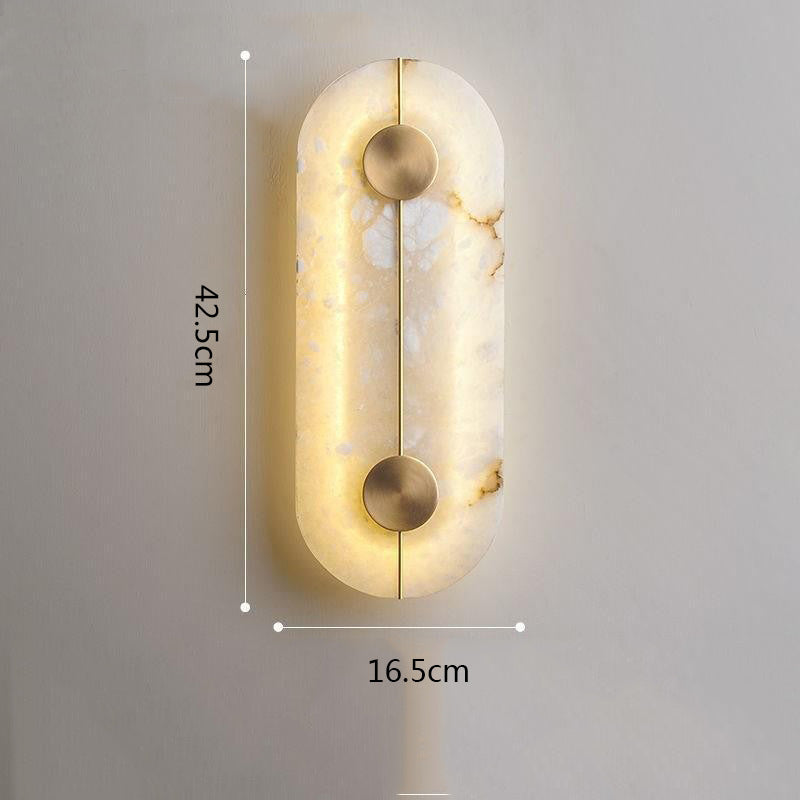 Marmeren albasten messing wandlamp - 206MWL