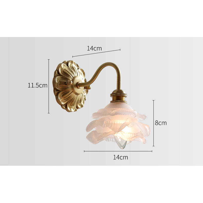 Gebogen zwanenhals glazen messing wandkandelaar licht - 230GBWL