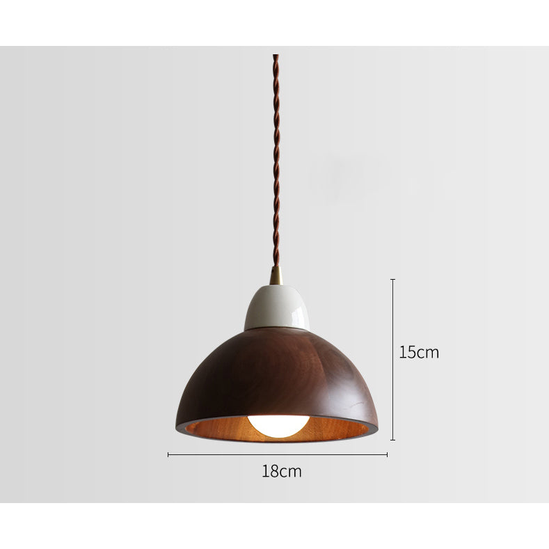 Walnoothouten hanglamp - 105WPL