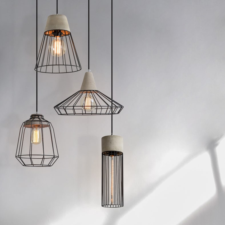 Grijze Cement Hanglamp - 105CM