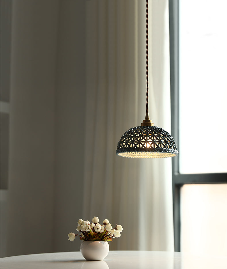 Hanglamp van gevlochten keramiek - 203CPL