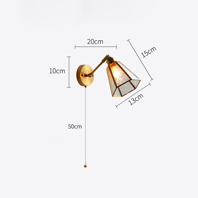 Glazen messing wandlamp - 206GBWL