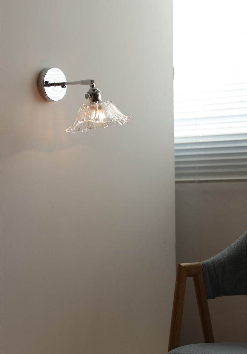 Glazen zilveren wandlamp - 207SST
