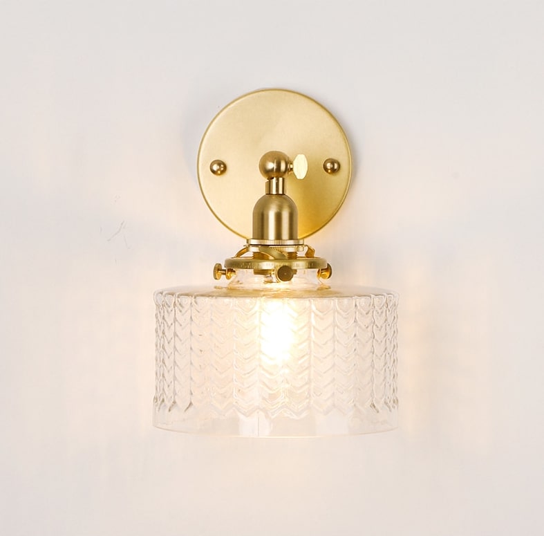 Glazen messing wandlamp - 221GBWL