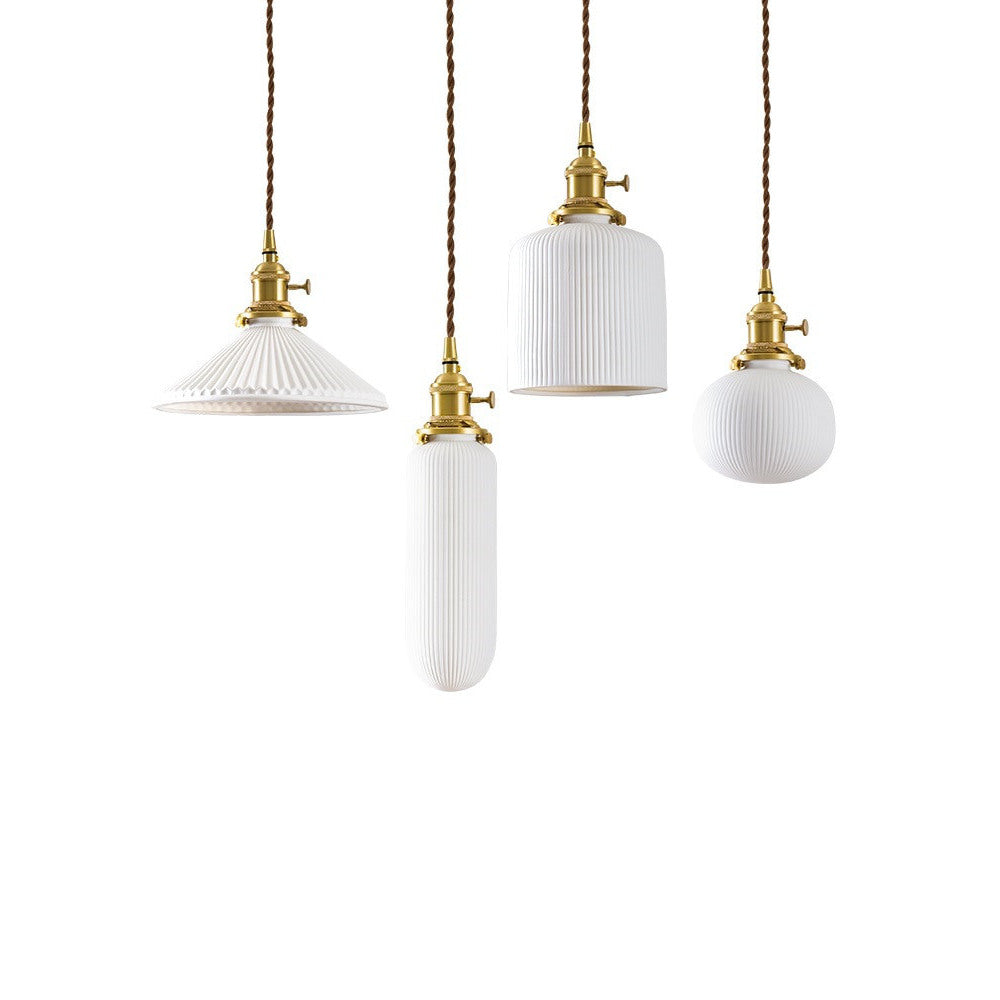 Lampada a sospensione in ceramica scanalata - 111PL