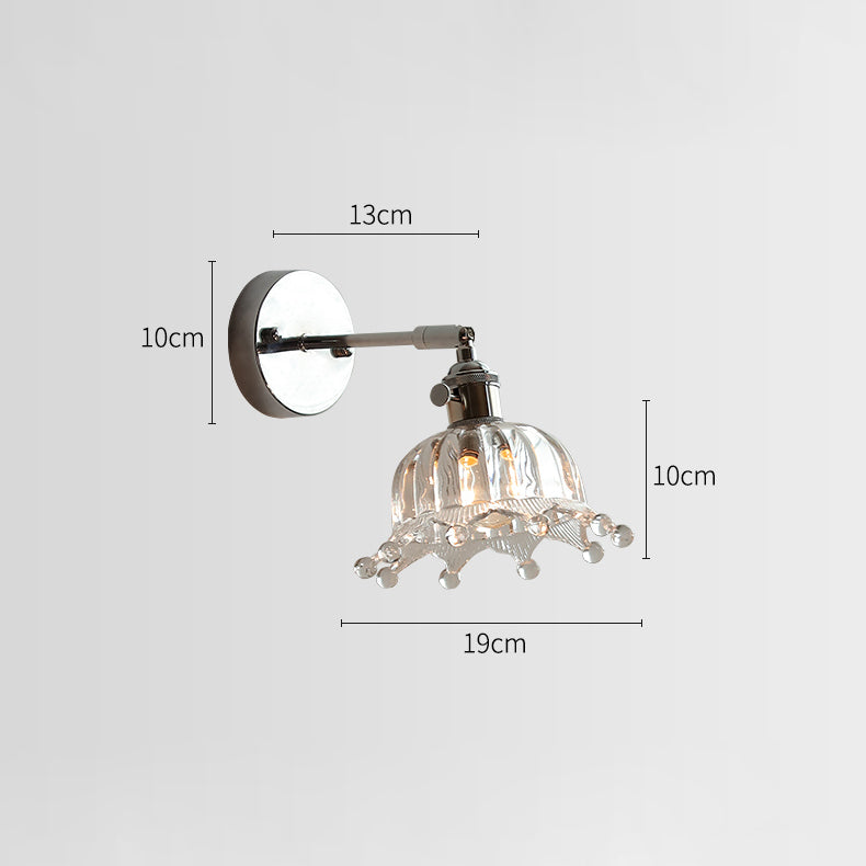 Glazen zilveren wandlamp - 207SST