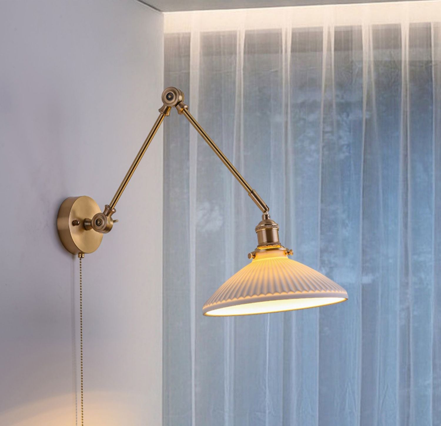 Witte keramische wandlamp - 213ST
