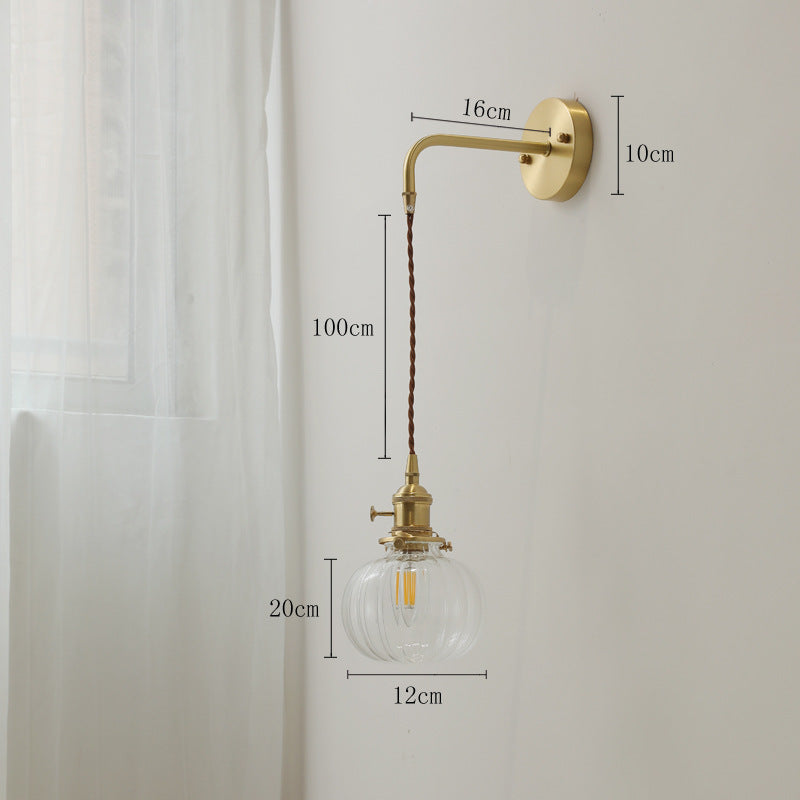 Bloemglas Messing Wandlamp - 205GBWL