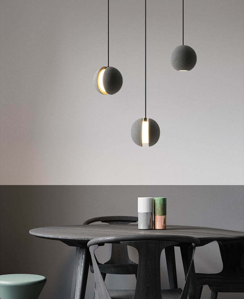 Grijze Globe Cement Hanglamp - 110CM