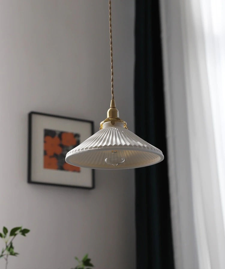 Gecanneleerde keramische hanglamp - 101PL