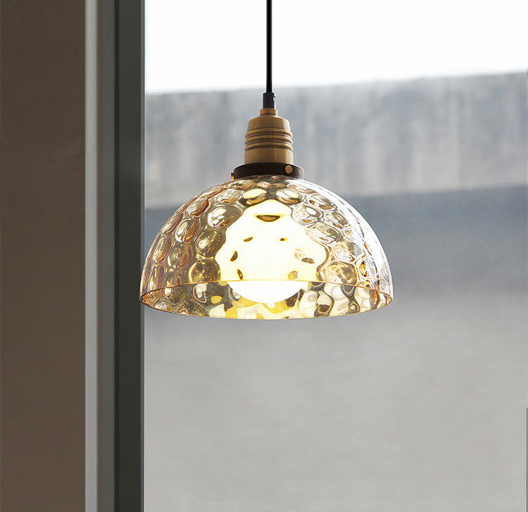 Amberkleurige glazen hanglamp - 224GPL
