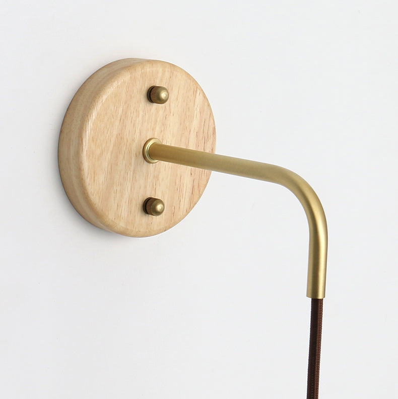Keramische wandlamp met houten plaat - 115WL