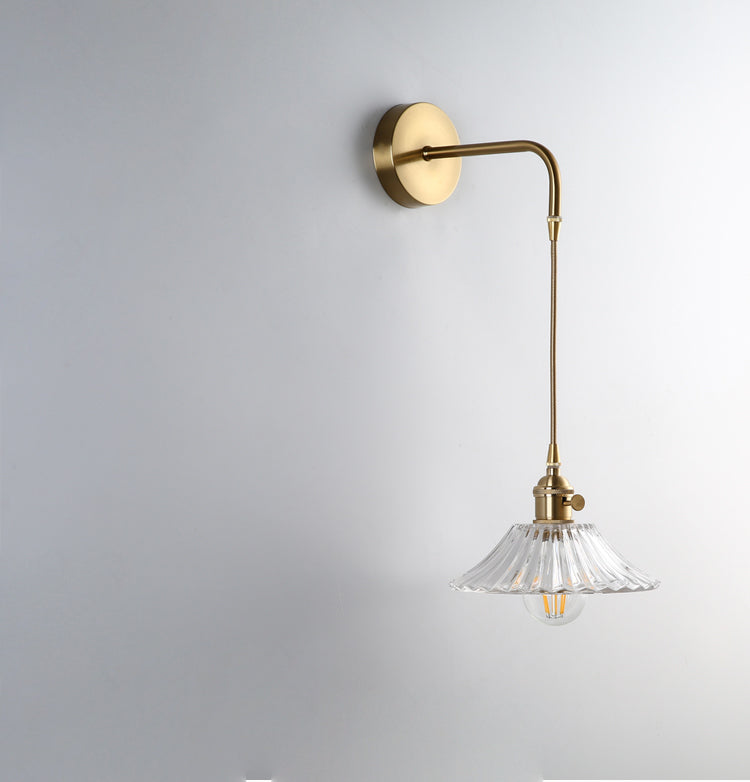 Bloemglas Messing Wandlamp - 206GBWL