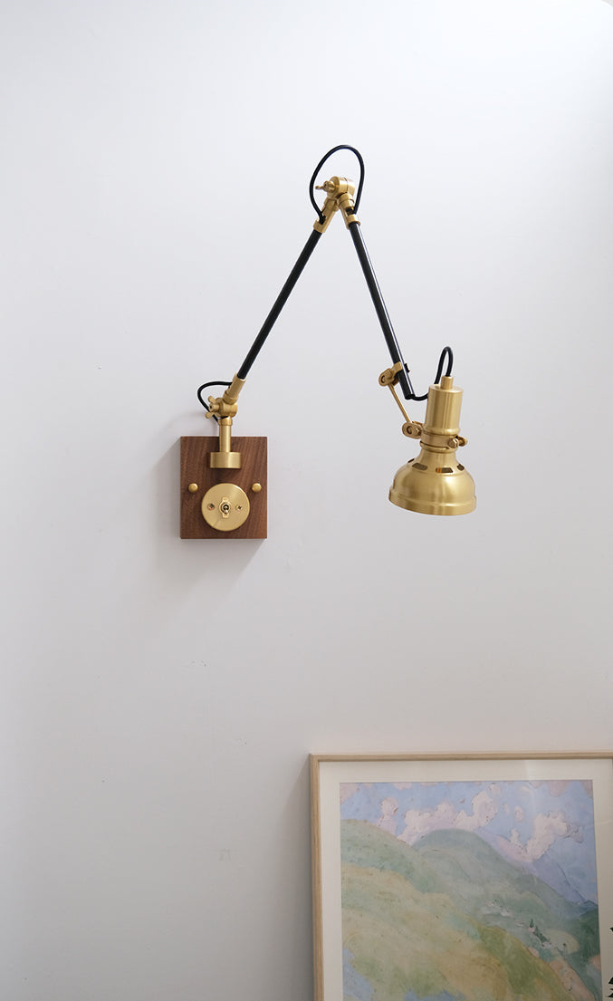 Hout Messing Wandlamp - 123WL