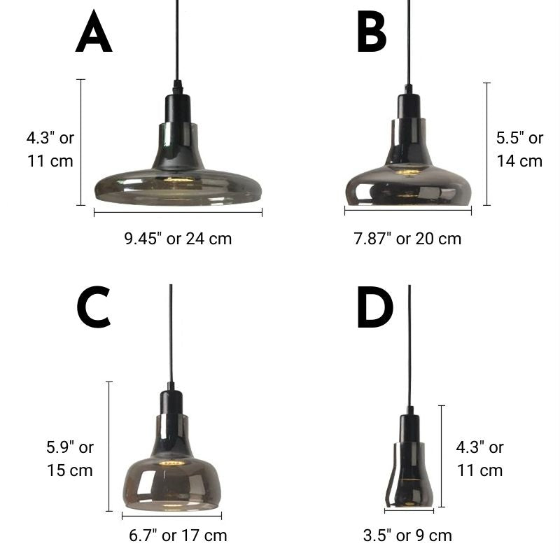 Hanglamp van zwart parelglas - 104PL