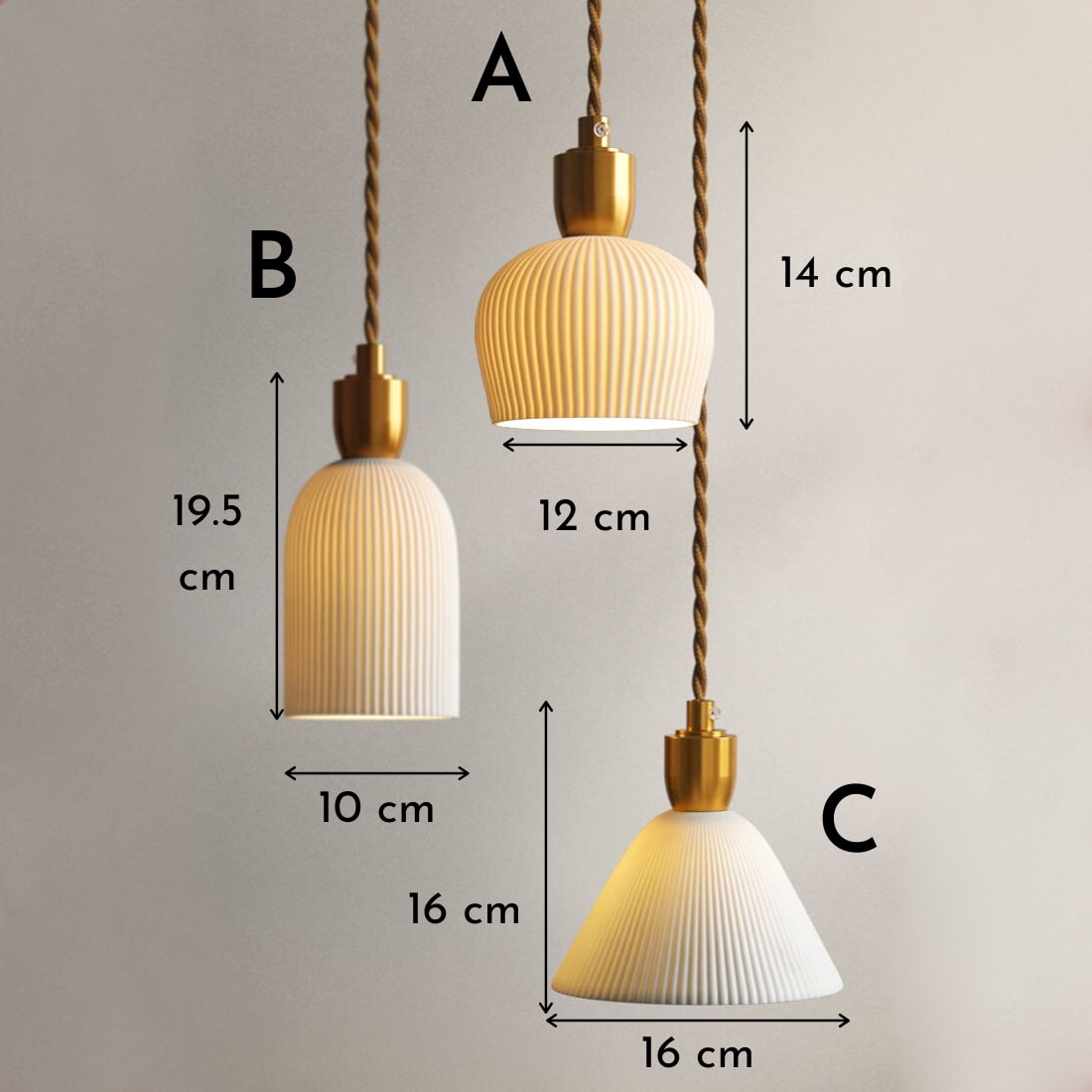Keramische hanglamp in Japanse stijl - 201CPL