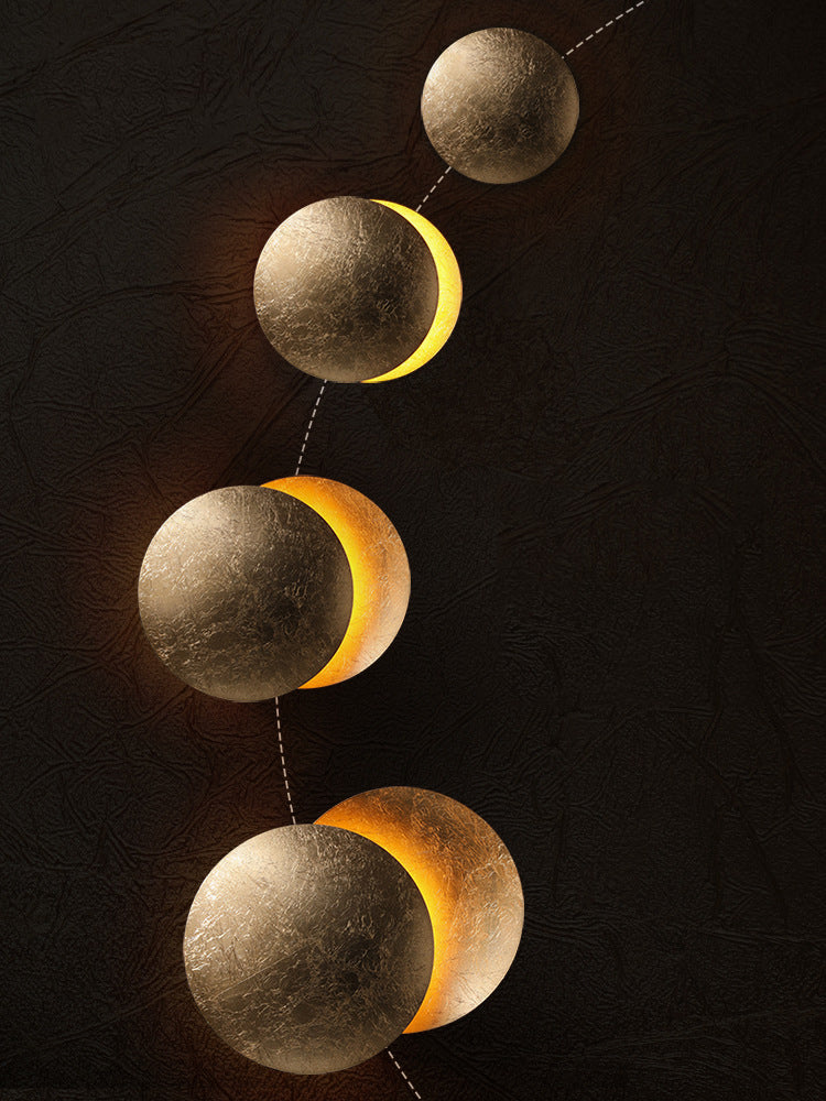 Goud ijzeren Luna wandlamp - 200MWL