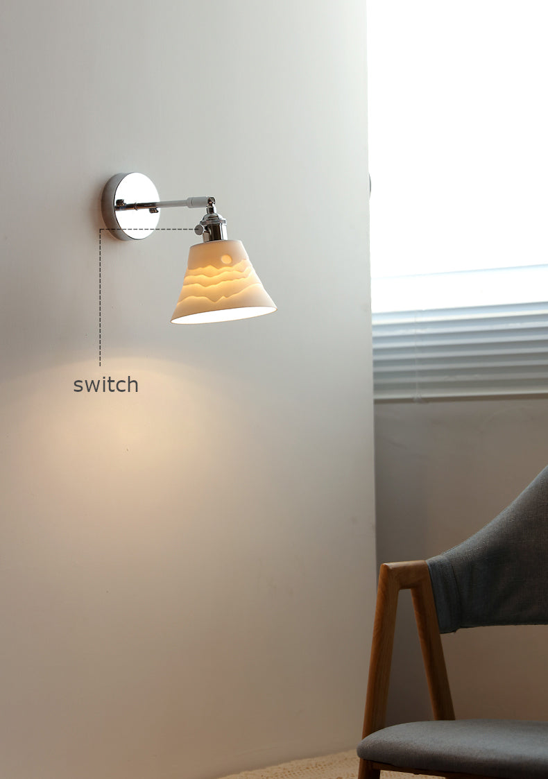 Witte keramische zilveren wandlamp - 205SST