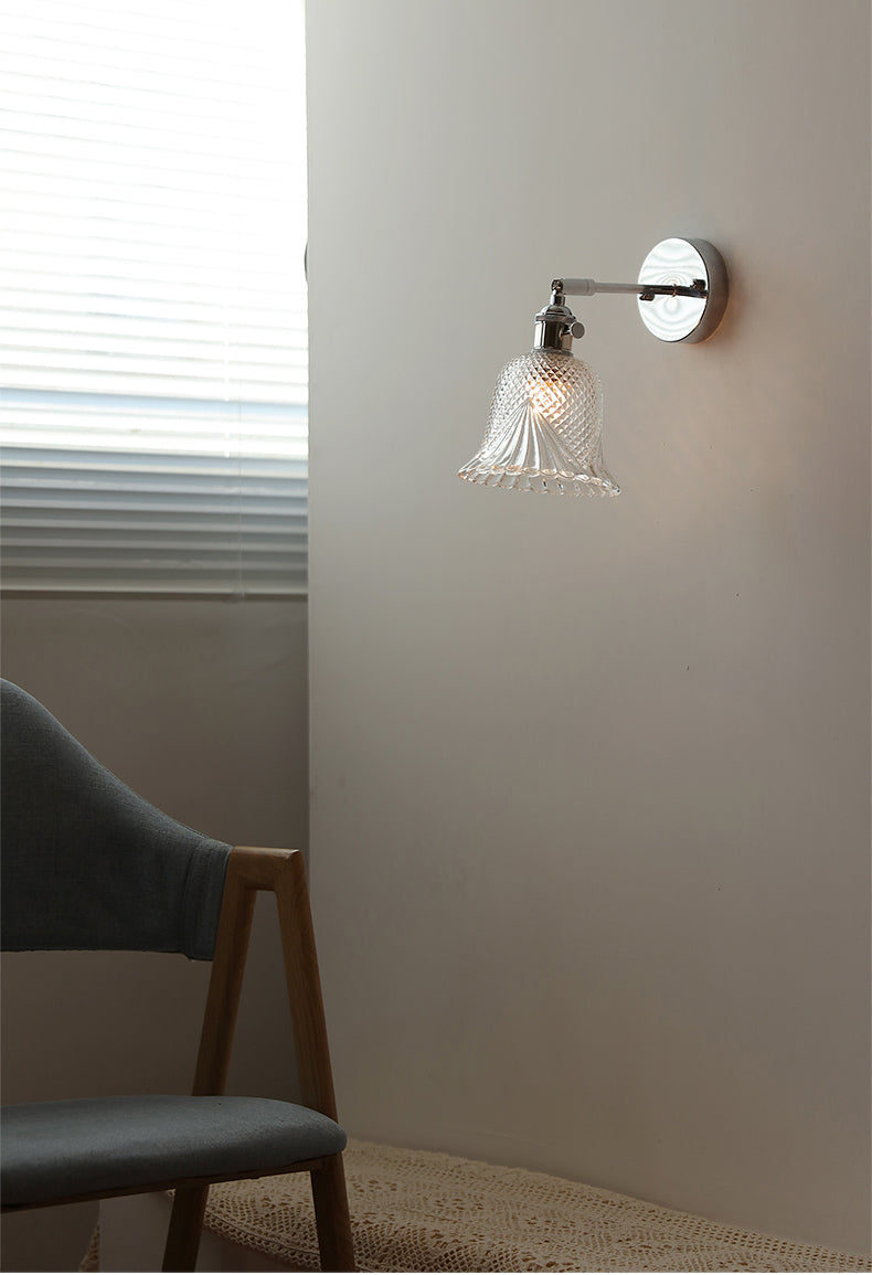 Glazen zilveren wandlamp - 208SST