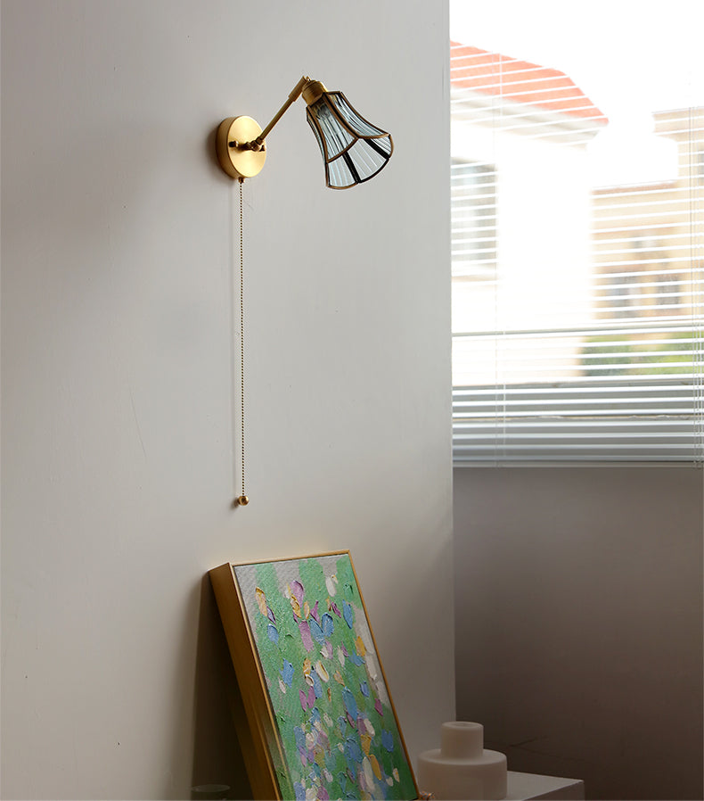 Glazen messing wandlamp - 206GBWL
