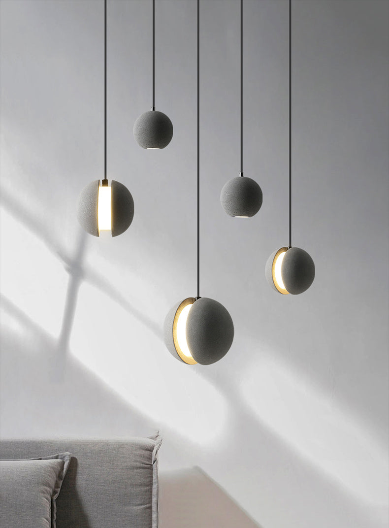 Grijze Globe Cement Hanglamp - 110CM