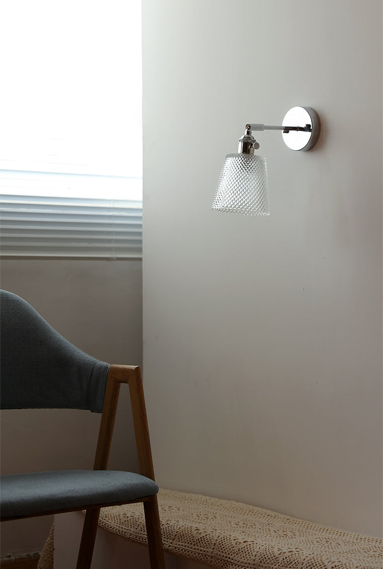 Glazen zilveren wandlamp - 208SST