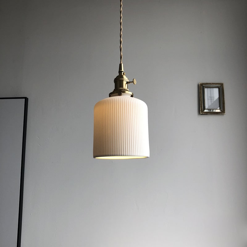 Lampada a sospensione in ceramica scanalata - 111PL