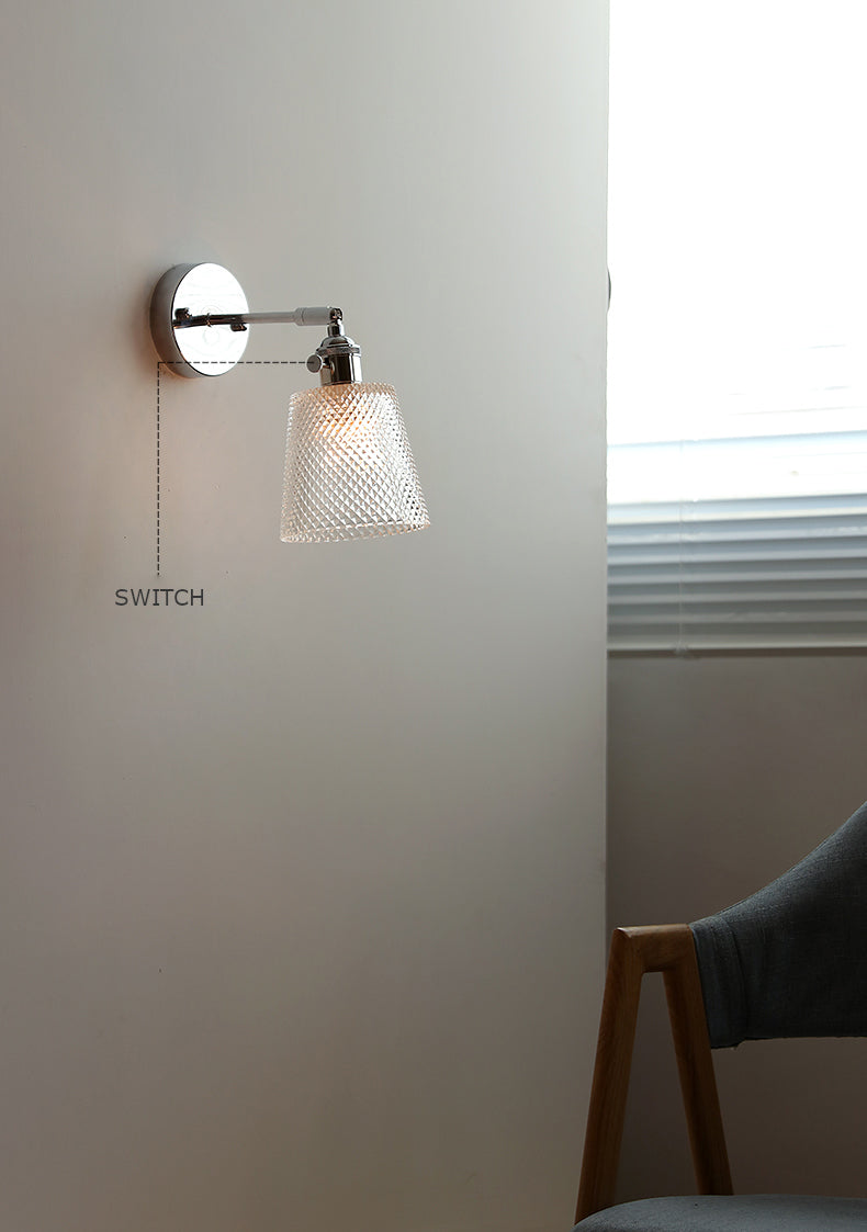 Glazen zilveren wandlamp - 208SST