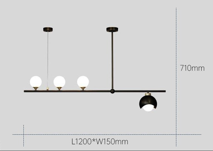 Moderne kroonluchter met matte bollen - 1CH7