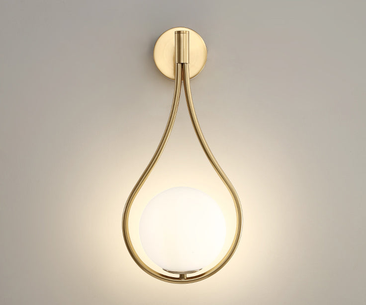 Wandlamp van goudkleurig matglas - 203GWL
