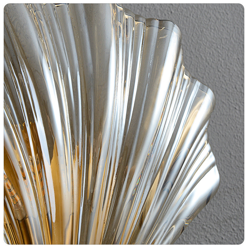 Shell Glas Messing Wandlamp - 202GBWL