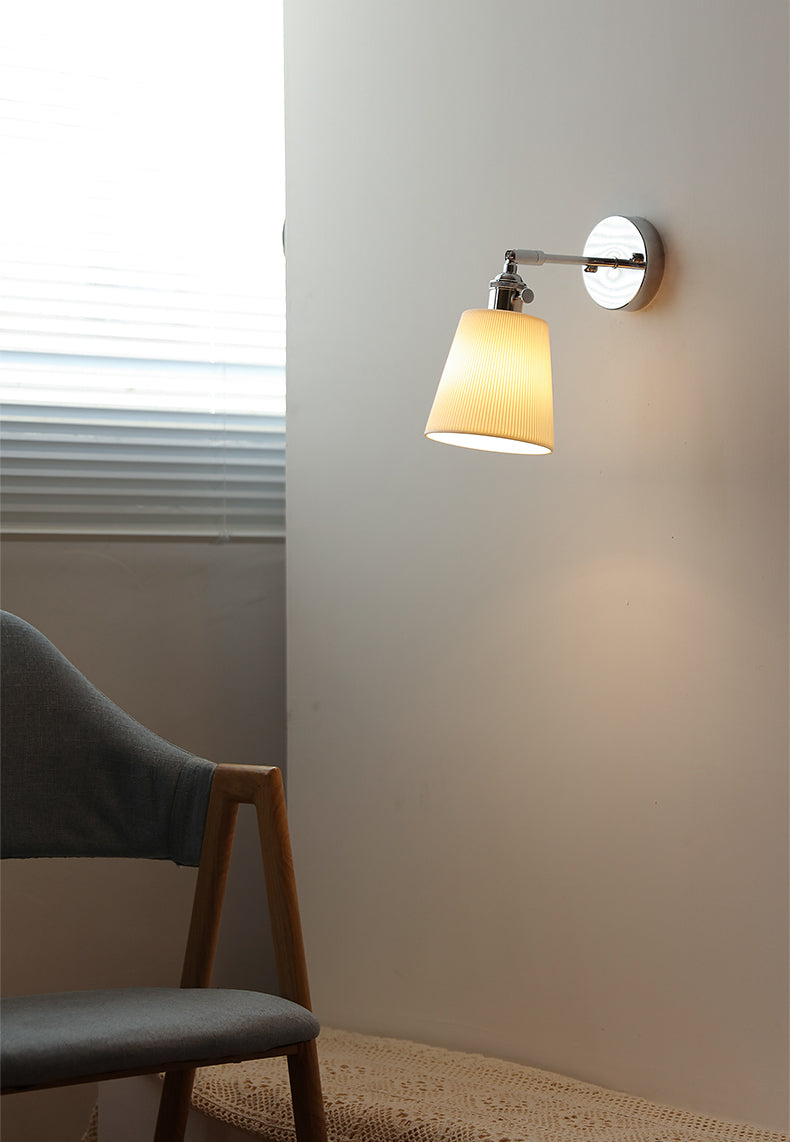 Witte keramische zilveren wandlamp - 205SST