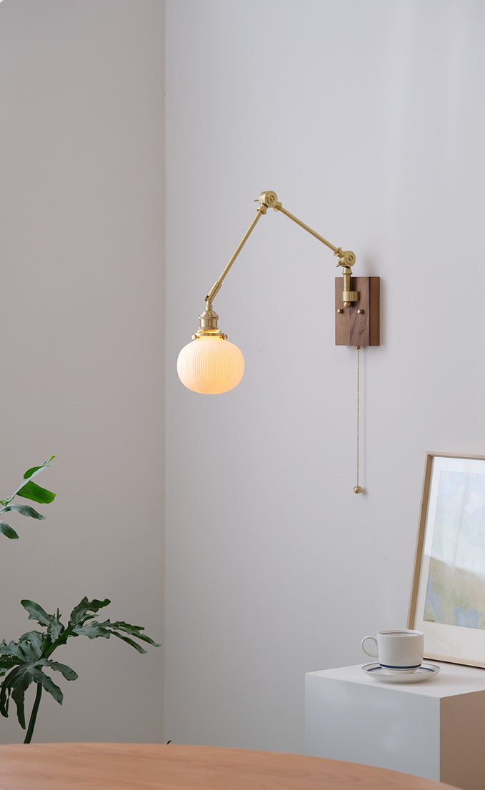 Hout Glas Keramiek Wandlamp - 121WL