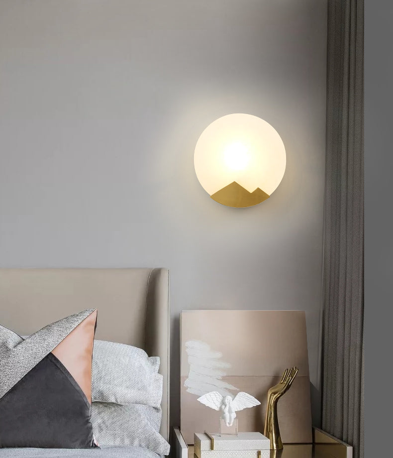 Marmeren albasten messing wandlamp - 202MWL