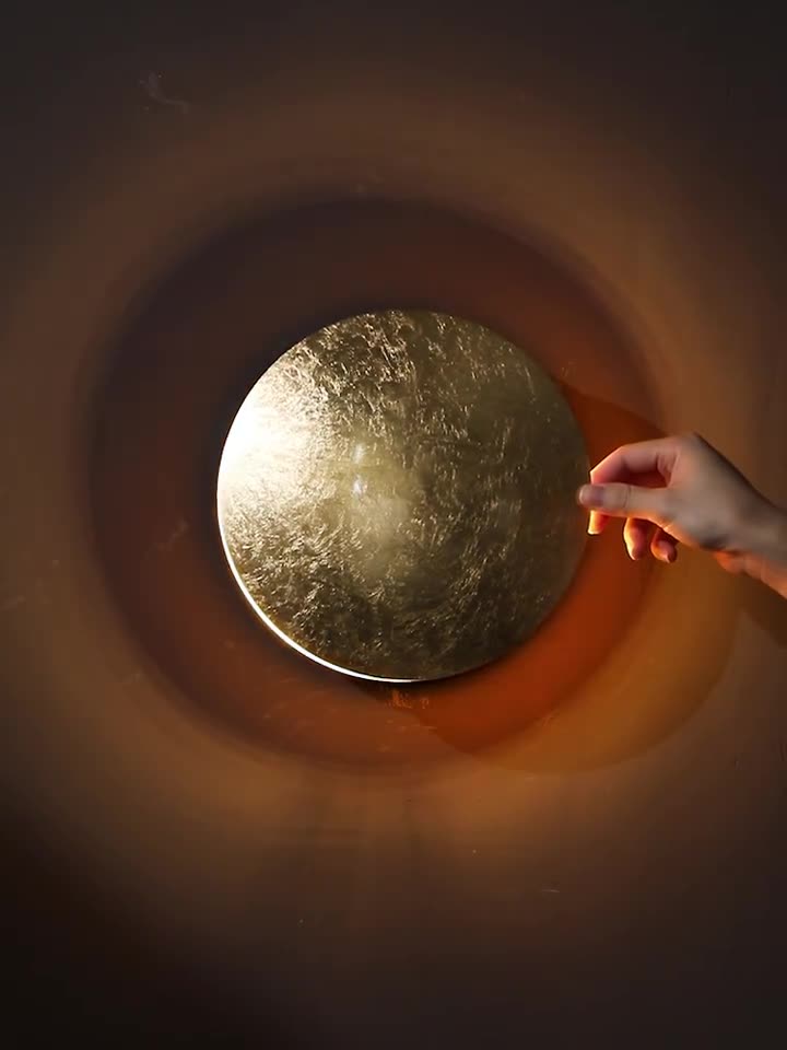 Goud ijzeren Luna wandlamp - 200MWL
